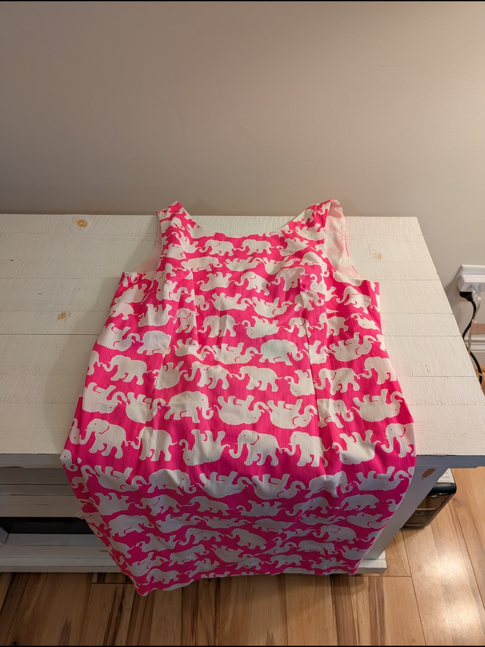 Lilly Pulitzer Tusk In Sun Delia Shift Dress Pop Pink White Elephants Bows 14